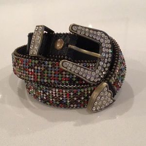 Multicolor Rhinestone Western Belt